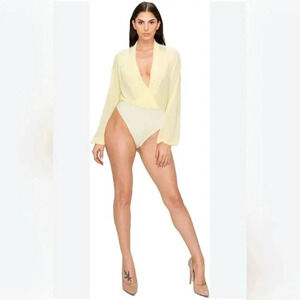 Canvas Apparel Women's Bodysuit Blouse - Long Sleeve Sexy Tunic Chiffon Tops